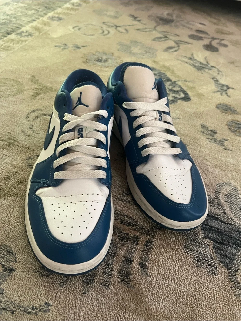 Jordan Kids' Teal and White Low-Top Sneakers